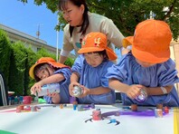 持子保育園スプレーアートイベント開催の画像