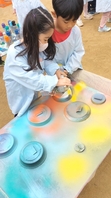 神徳館こども園スプレーアートイベント開催の画像